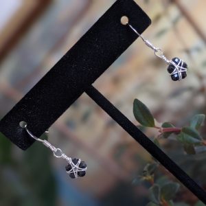 ~Star~ Black Spinel Silver Earrings