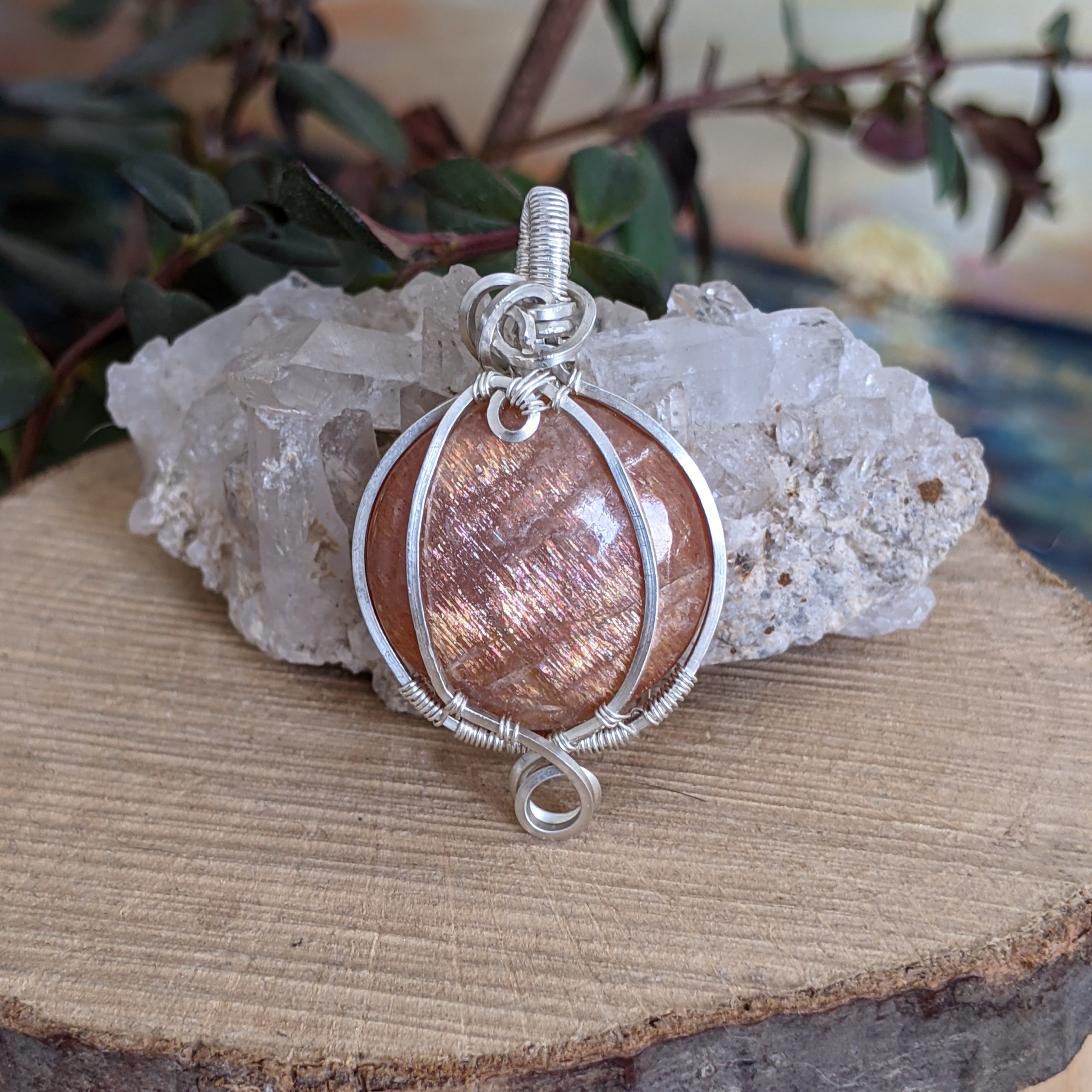 Sunstone Silver Pendant
