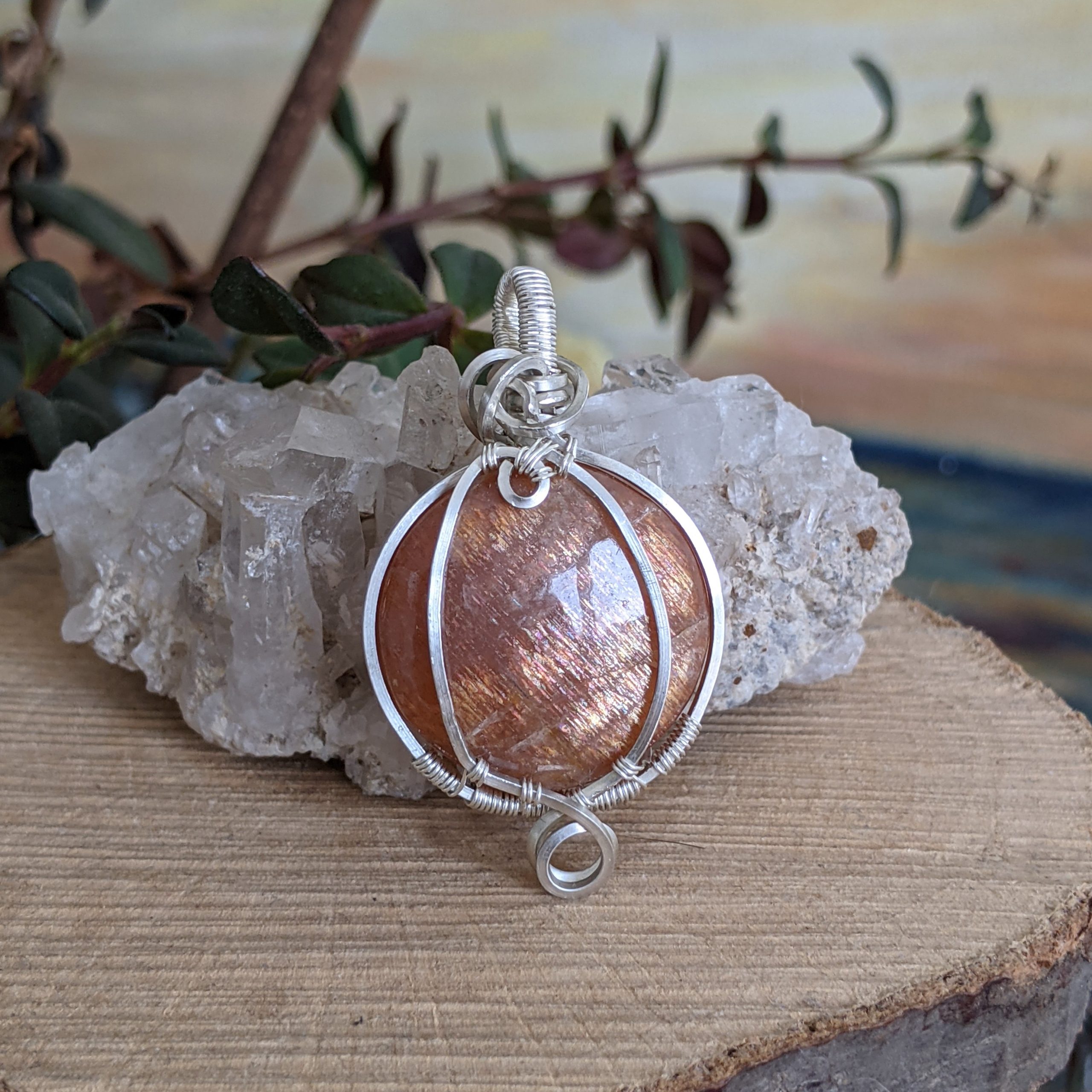 Sunstone Silver Pendant - Image 3