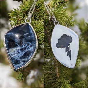 Pietersite 'Thunderstorm' Silver Pendant