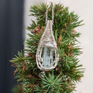 Pendentif Aigue-Marine brute et Argent Massif