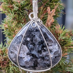 Pendentif Larkivite et Argent Massif