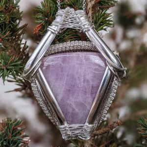 Pendentif Kunzite et Argent Massif