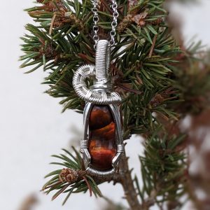 Pendentif Agate de Feu Argent Massif