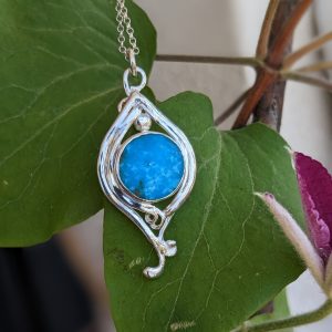 Pendentif Turquoise et Argent Massif