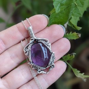 ~ Violette Valse~ Pendentif Améthyste et Argent Massif