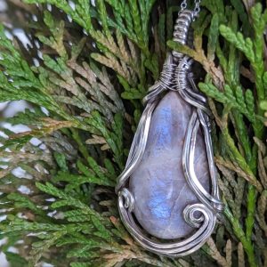 Pendentif Belomorite et Argent Massif