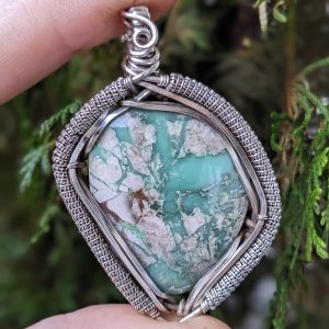 Pendentif Variscite et Argent Massif