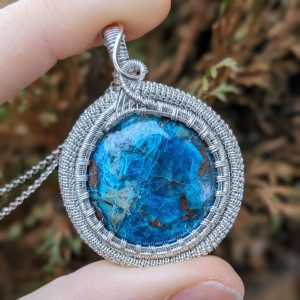 Pendentif Shattuckite Argent Massif