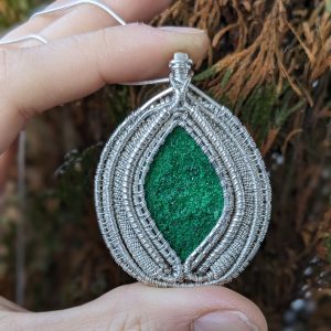 Collier Grenat Uvarovite et Argent Massif