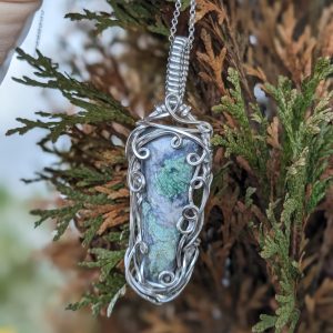 Pendentif Smaragdite et Argent Massif