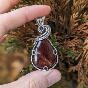 Pendentif Grenat et Argent Massif