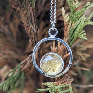 Pendentif Citrine Argent Massif