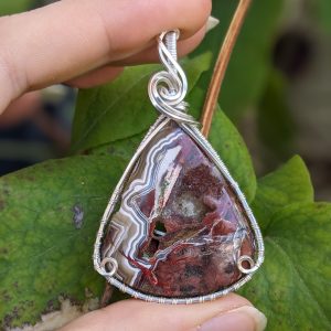Pendentif Agate Crazy Lace et Argent Massif