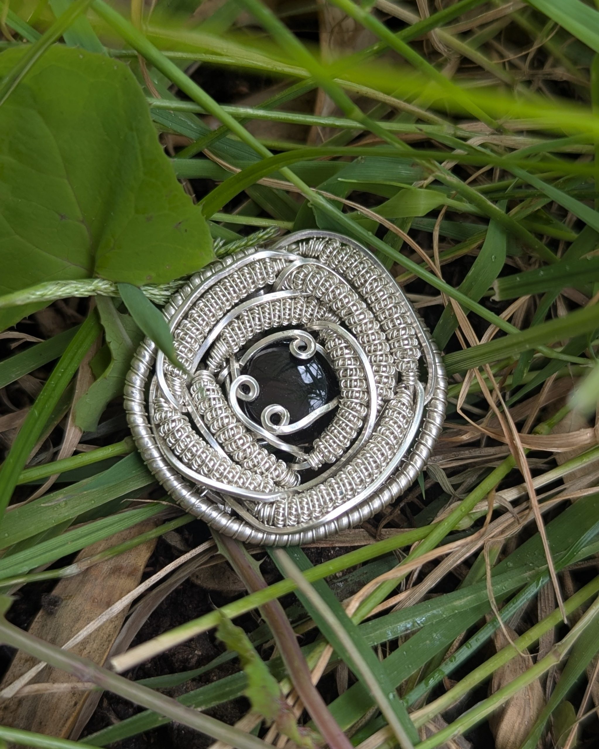 Pendentif Obsidienne de Feu et Argent Massif – Image 10