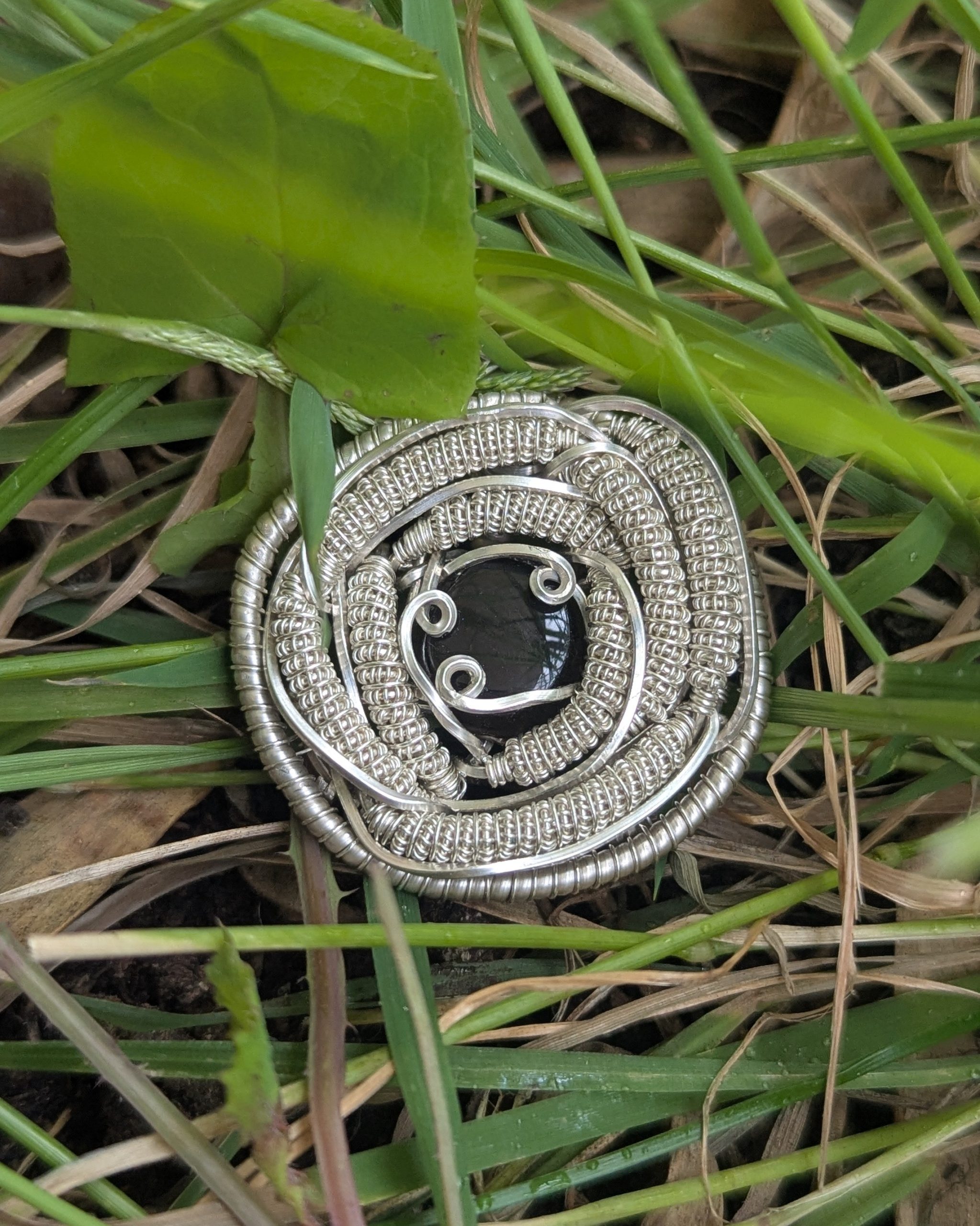 Pendentif Obsidienne de Feu et Argent Massif – Image 8