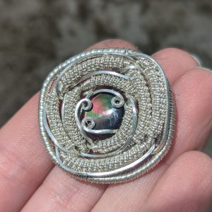 Pendentif Obsidienne de Feu et Argent Massif