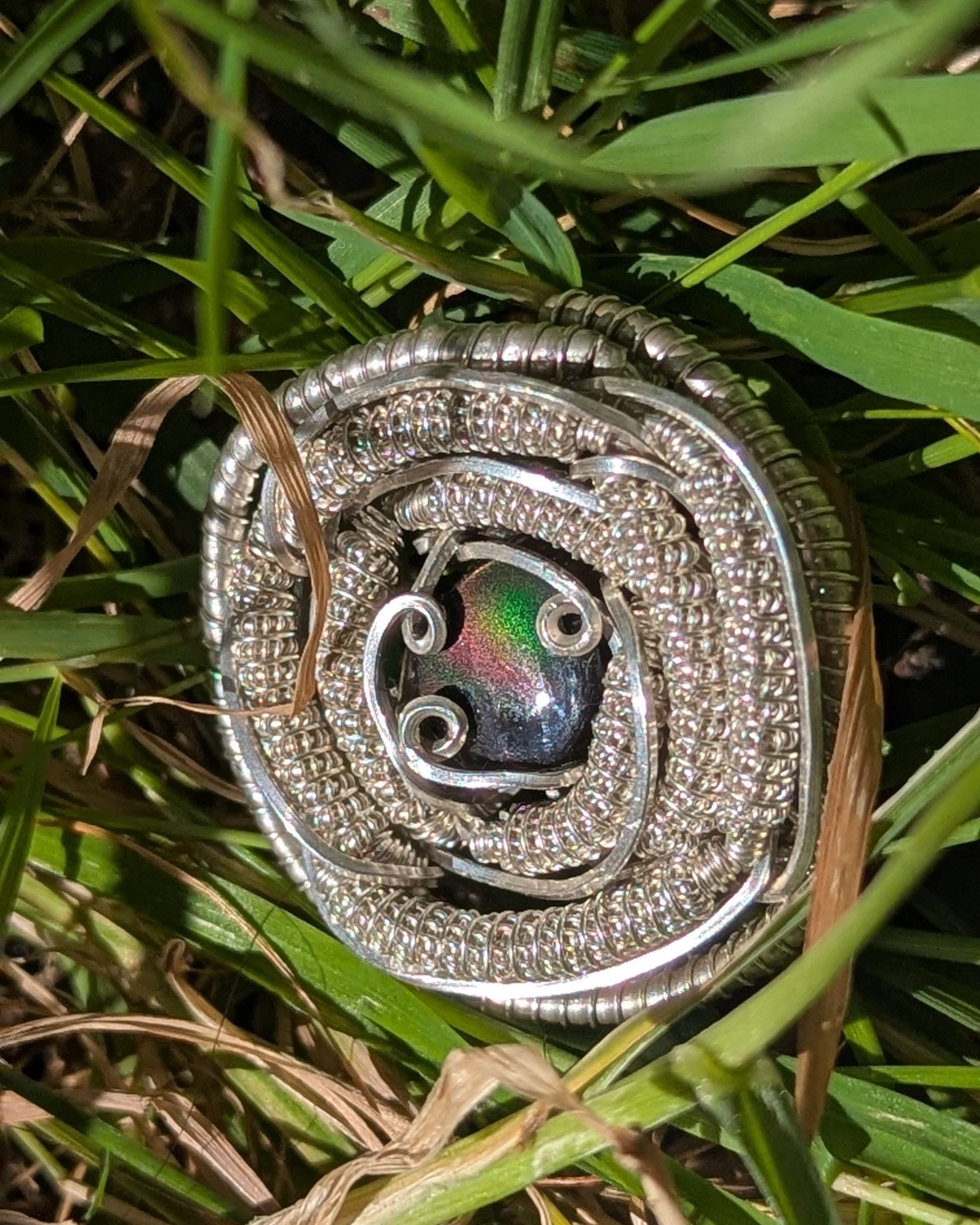 Pendentif Obsidienne de Feu et Argent Massif – Image 11
